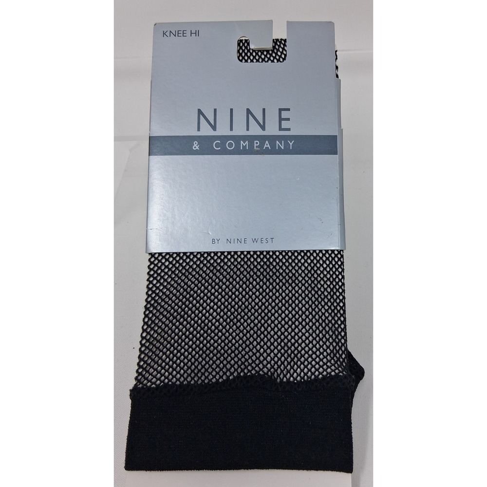 Nine & Company by Nine West Womens Black Fishnet Knee‎ High Shoe Size 6-10.5